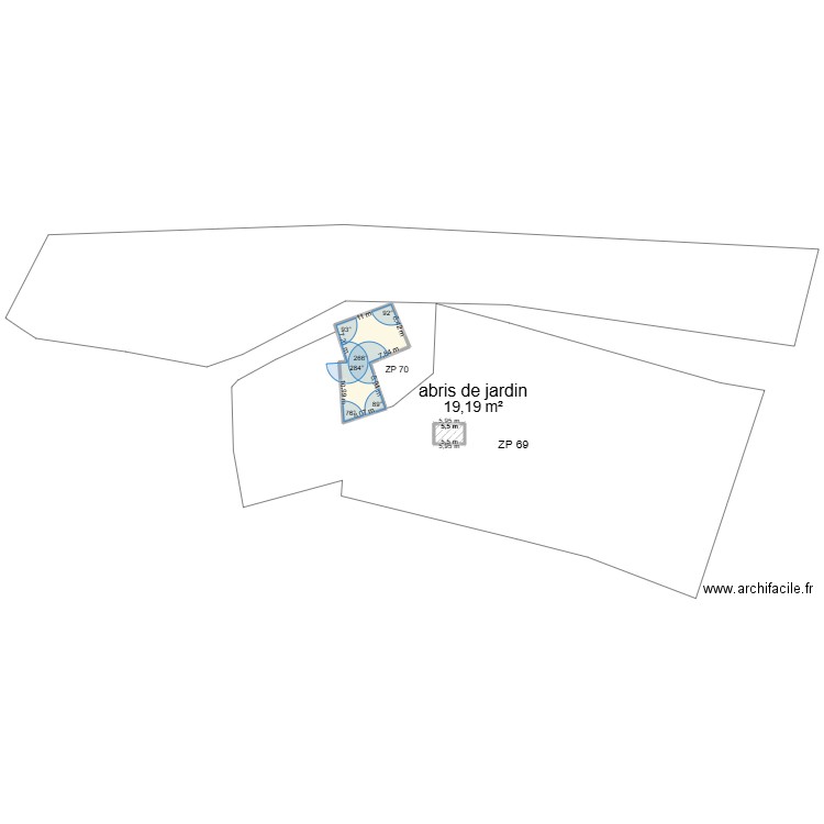 ABRIS DE JARDIN. Plan de 2 pièces et 180 m2