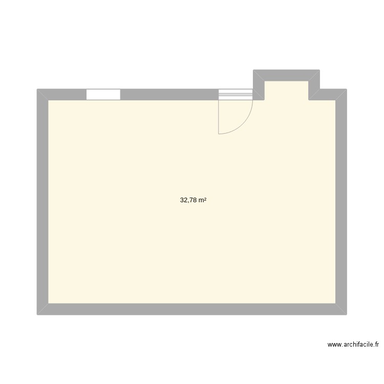 Plan RDC lumiére. Plan de 1 pièce et 33 m2