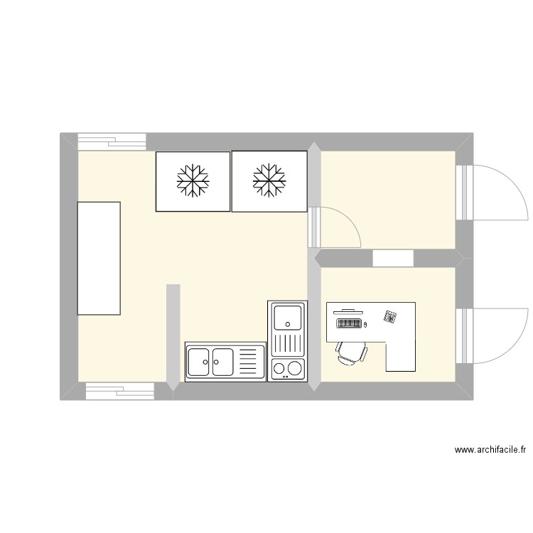 Fromagerie Gaec de la bufflerie. Plan de 3 pièces et 17 m2