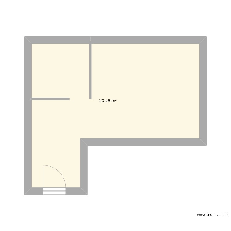 Chambre nono. Plan de 1 pièce et 23 m2