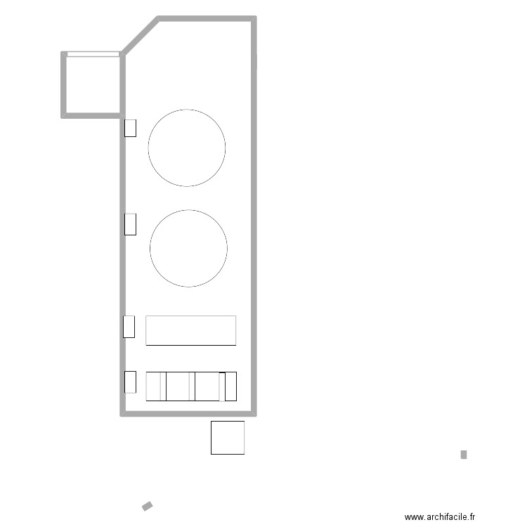 Kuhmann bacs. Plan de 1 pièce et 9 m2