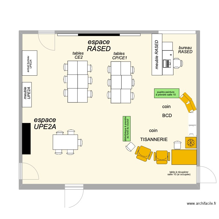 plan GR 2024. Plan de 1 pièce et 61 m2