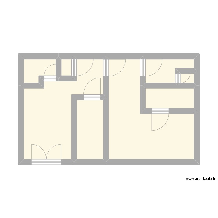 Croquis . Plan de 8 pièces et 33 m2