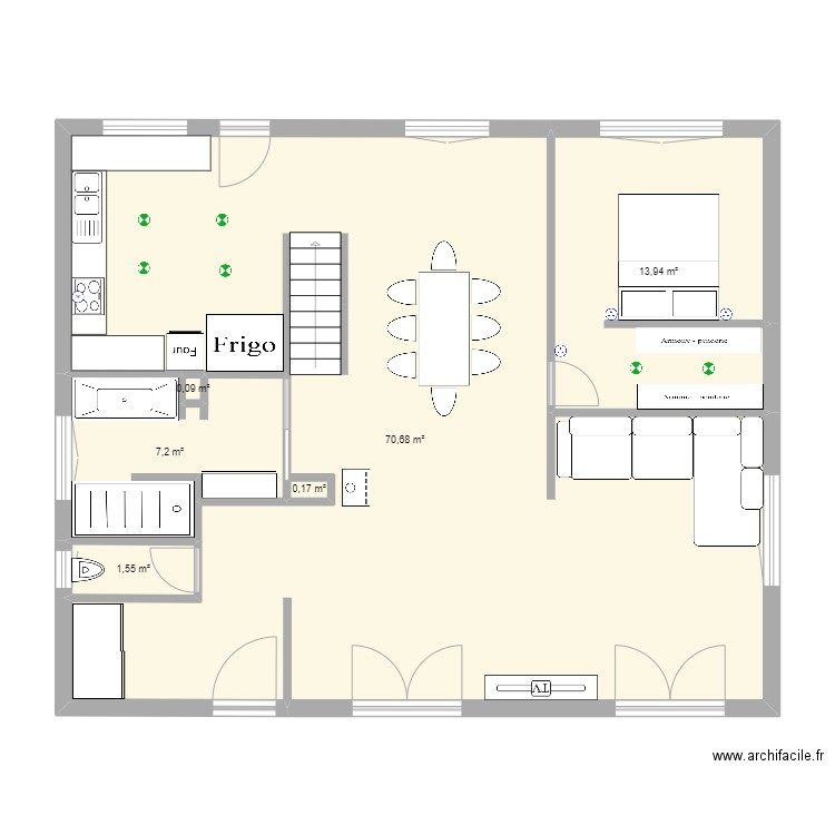 KINTZHEIM. Plan de 6 pièces et 94 m2