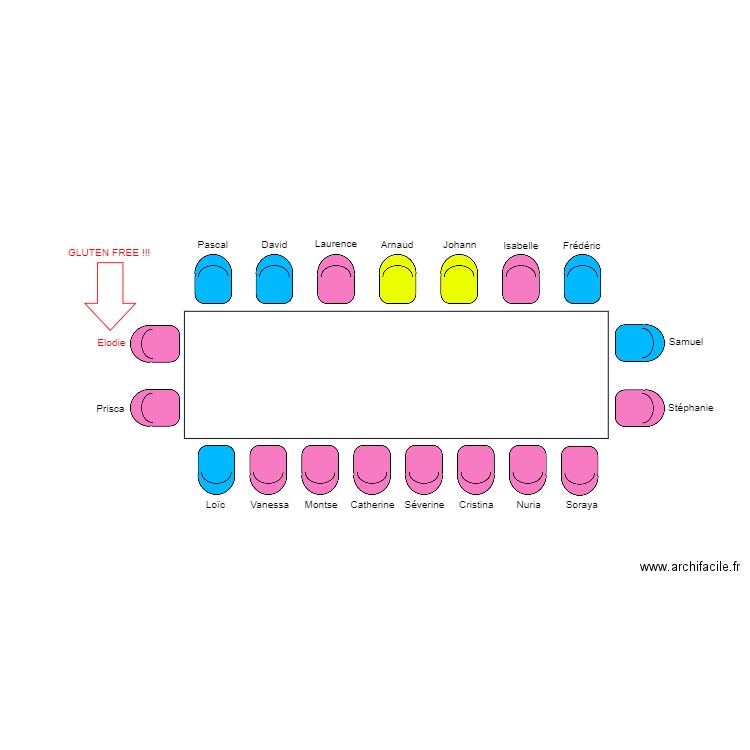 Plan de table. Plan de 0 pièce et 0 m2