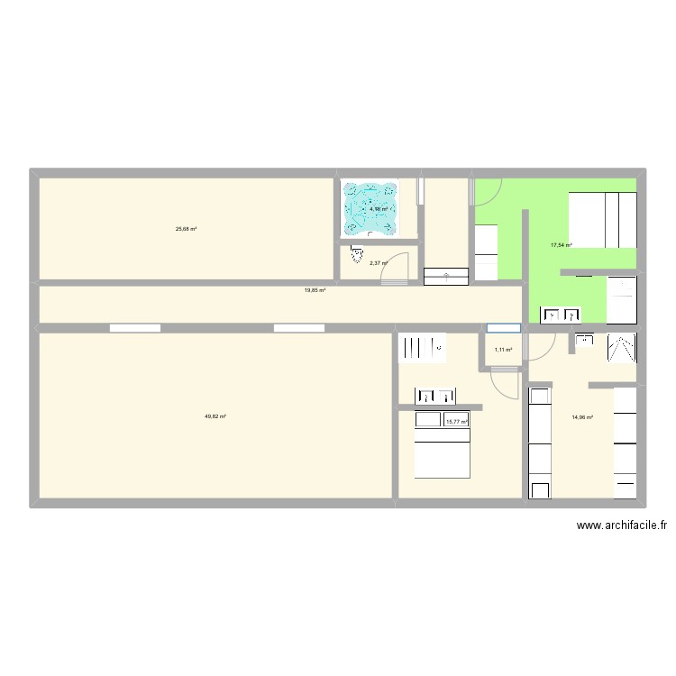 LouBercail2. Plan de 9 pièces et 151 m2