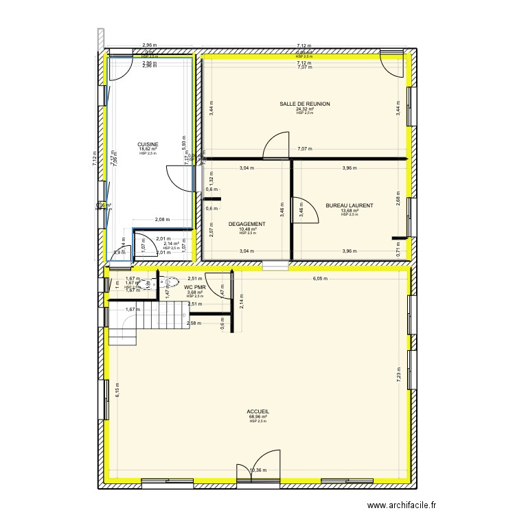 boulazac PROJET2. Plan de 14 pièces et 224 m2