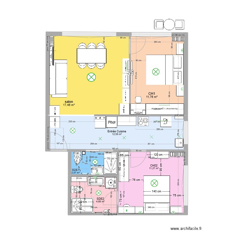 Reine_final-02. Plan de 6 pièces et 61 m2