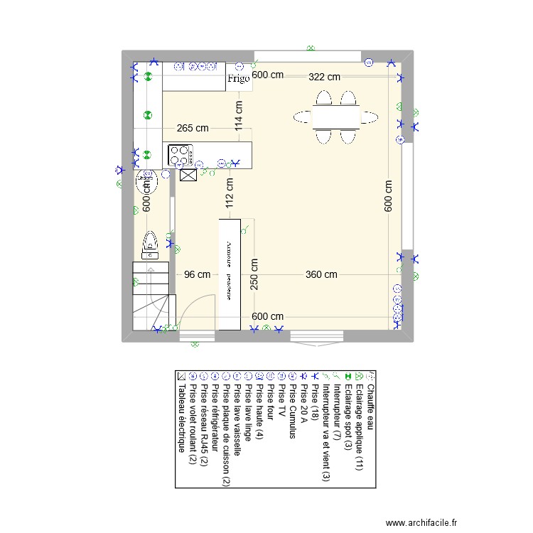 gilles bas 2. Plan de 1 pièce et 36 m2