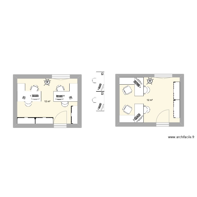 BUREAU RMLOC. Plan de 2 pièces et 24 m2