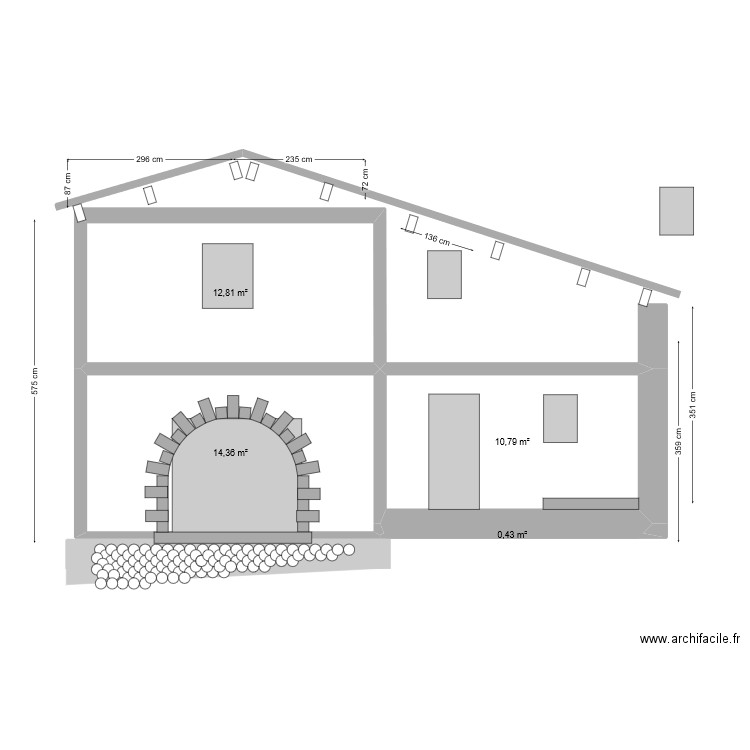 BERGERIE PLAN PIGNON EST. Plan de 4 pièces et 38 m2