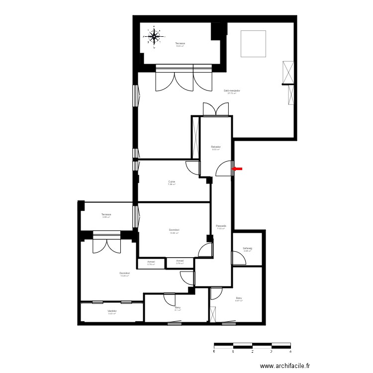 ED. MONTISOL, 7-1. LA MASSANA. Plan de 15 pièces et 115 m2