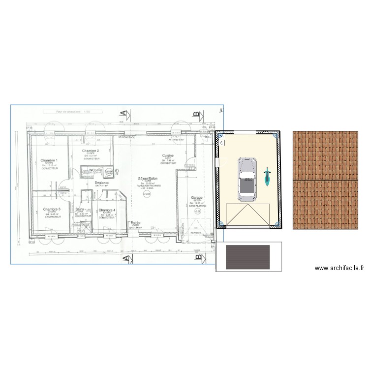 PLAN GARAGE 2. Plan de 1 pièce et 46 m2