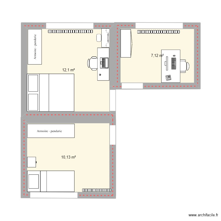 Maison Enghien. Plan de 3 pièces et 29 m2