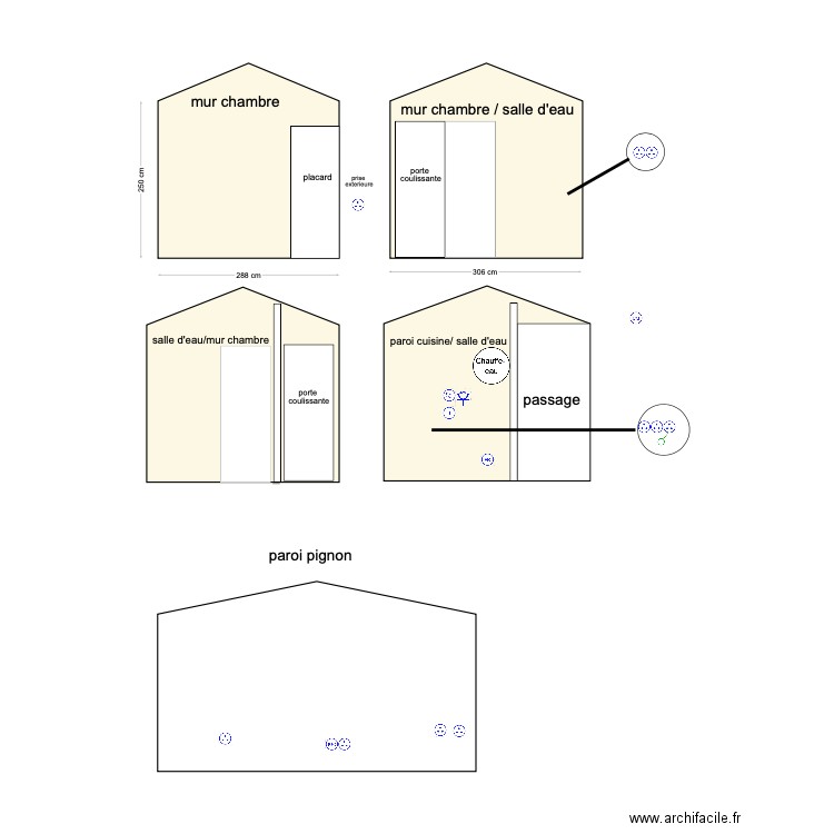 murs interieurs hors façade. Plan de 0 pièce et 0 m2