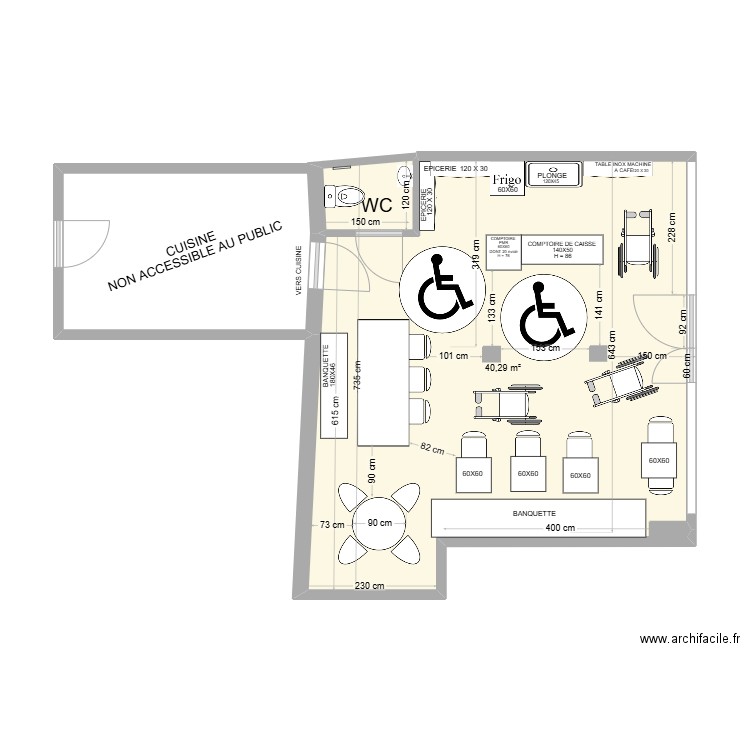 PLAN BICHETTE. Plan de 2 pièces et 42 m2