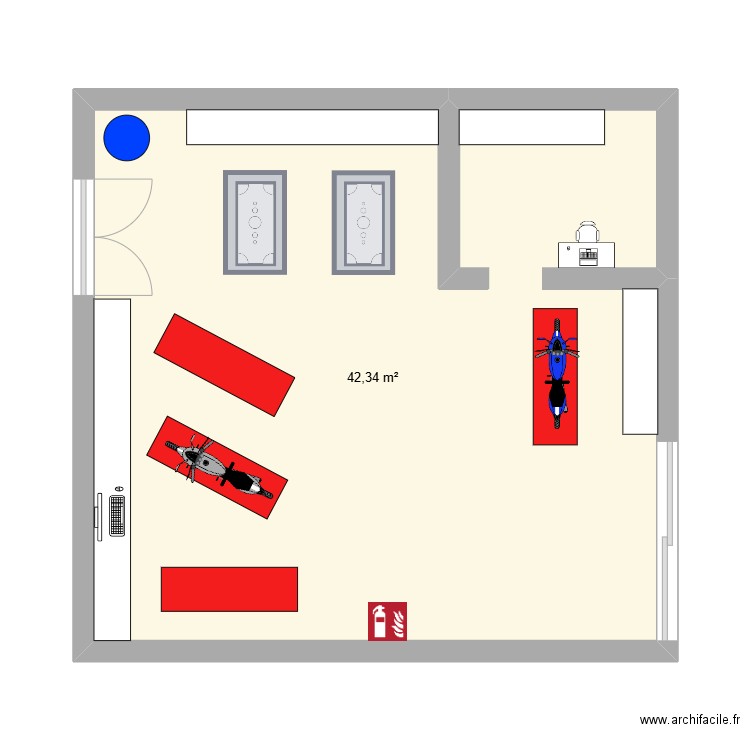 Atelier JBS. Plan de 1 pièce et 42 m2