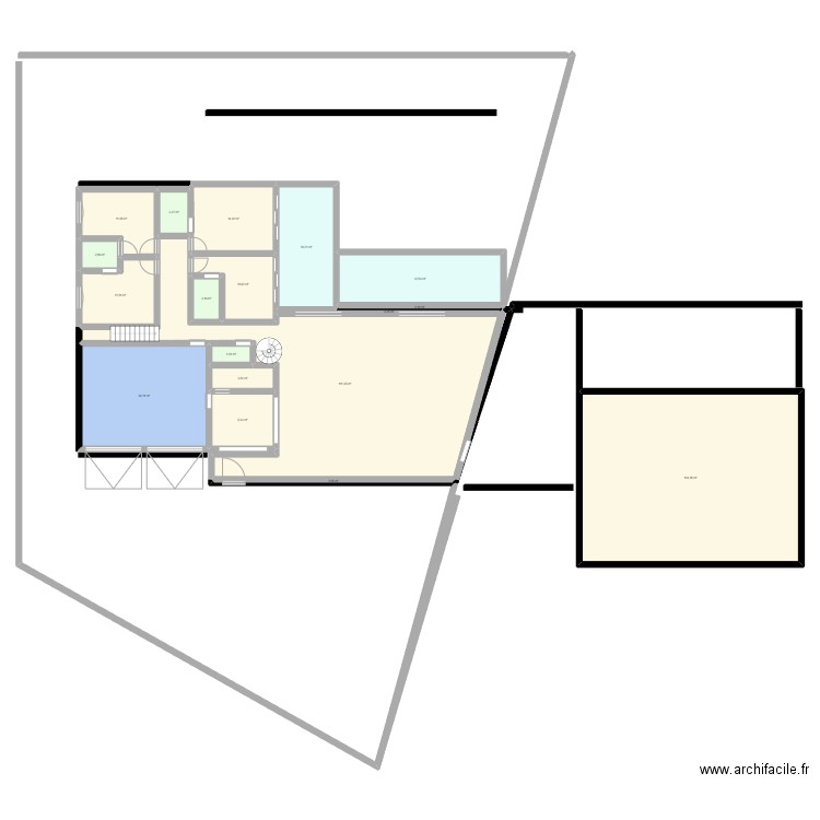 SL1. Plan de 18 pièces et 368 m2