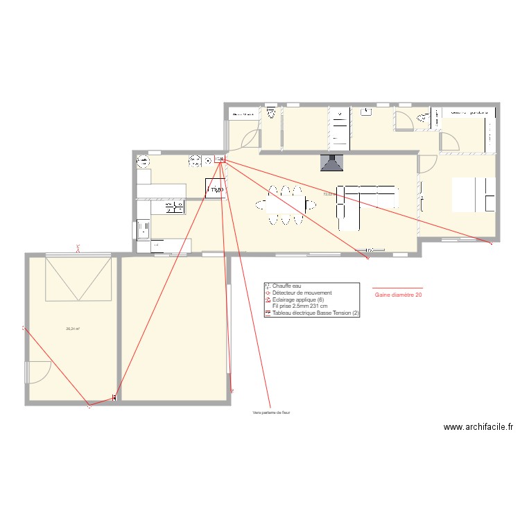 Corse maison éclairage 4/4 Extérieure. Plan de 8 pièces et 151 m2