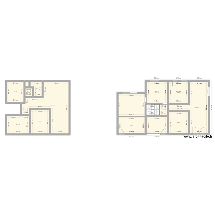 rdc. Plan de 9 pièces et 114 m2