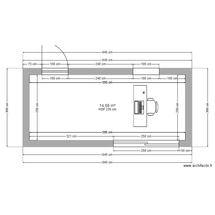 ABRI DE JARDIN V4. Plan de 1 pièce et 15 m2