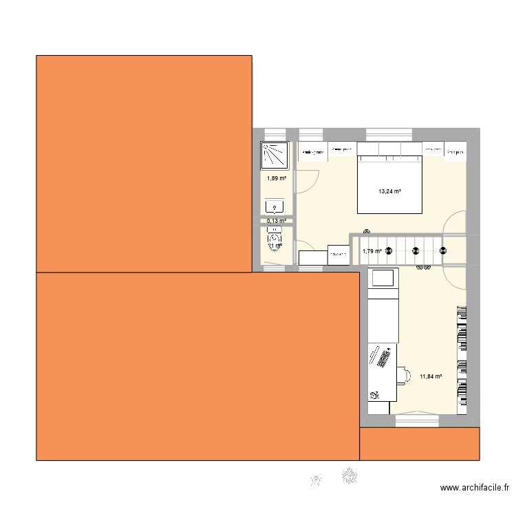 Maison plan 4. Plan de 13 pièces et 121 m2