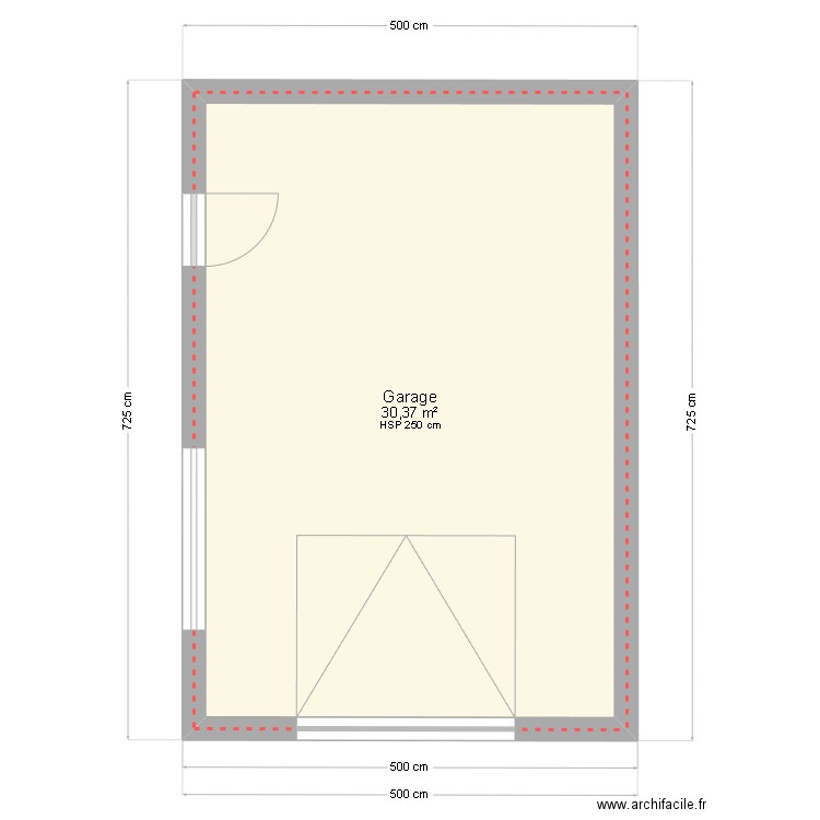 Garage. Plan de 1 pièce et 30 m2