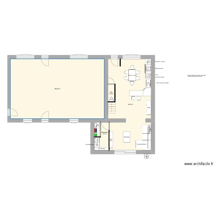 festigny VENTE RDC. Plan de 5 pièces et 119 m2