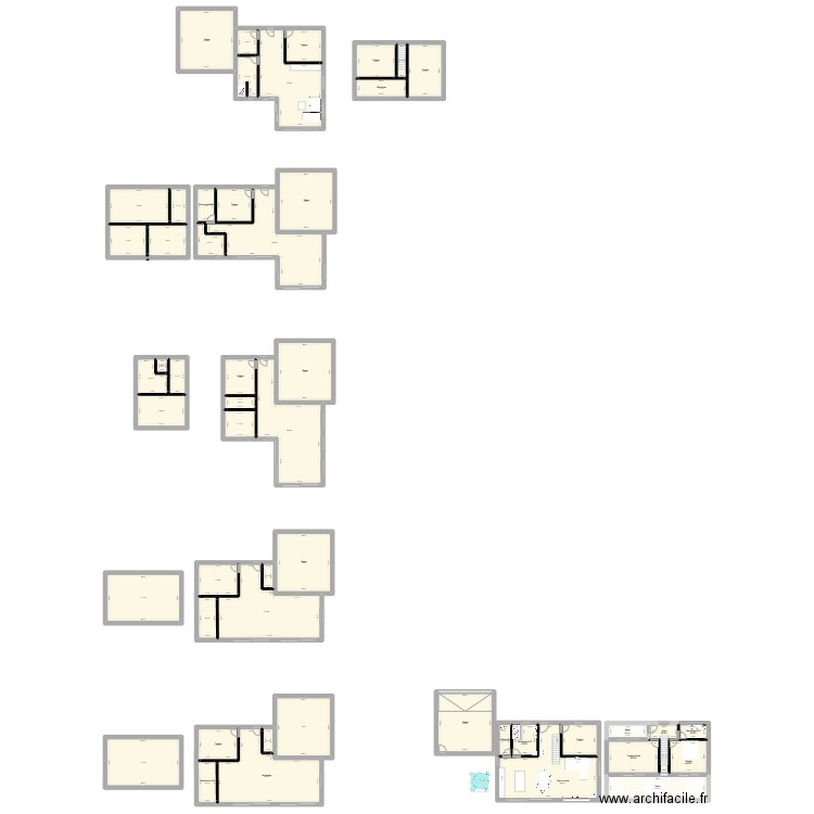 Plan 1. Plan de 50 pièces et 1093 m2