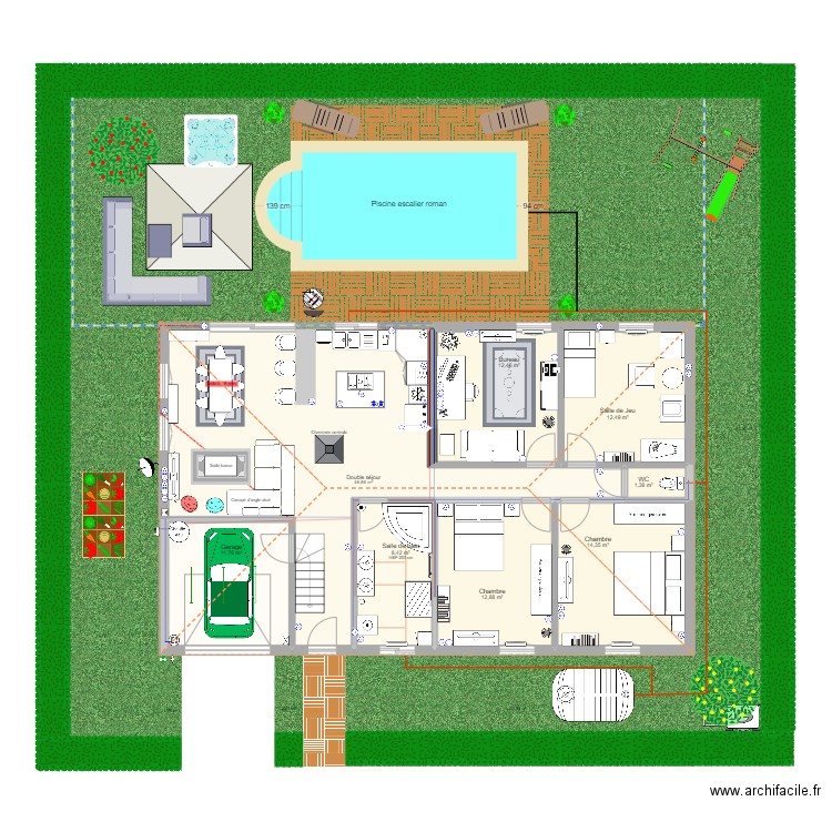 Maison Projet. Plan de 10 pièces et 246 m2