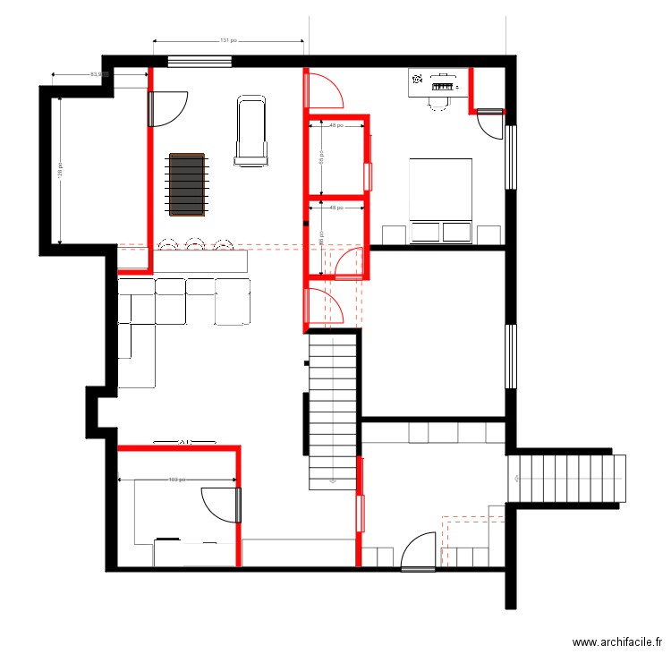 marois 2. Plan de 2 pièces et 4 m2