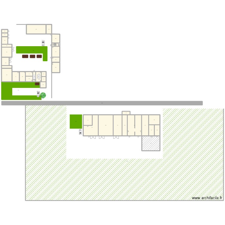 lvd. Plan de 47 pièces et 3966 m2