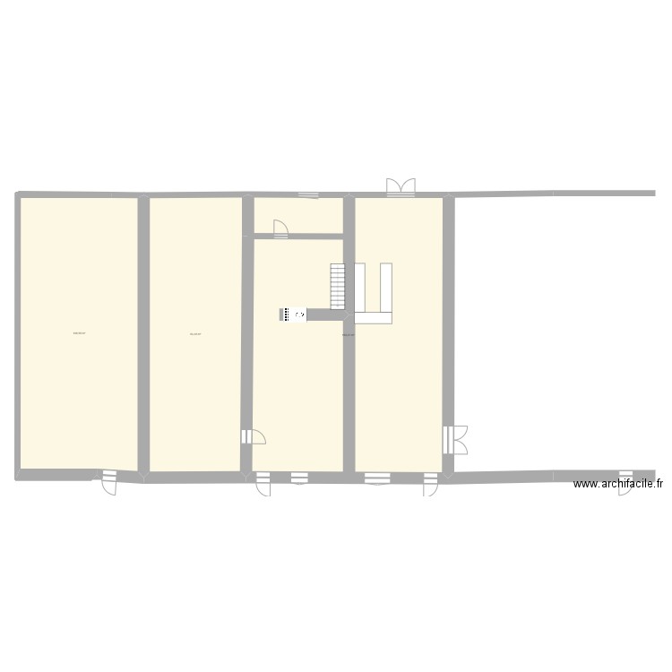 maison modif. Plan de 3 pièces et 349 m2