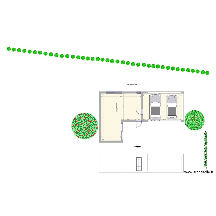 garage 2. Plan de 0 pièce et 0 m2