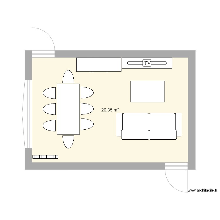 salon salle a manger - Plan dessiné par valou70200