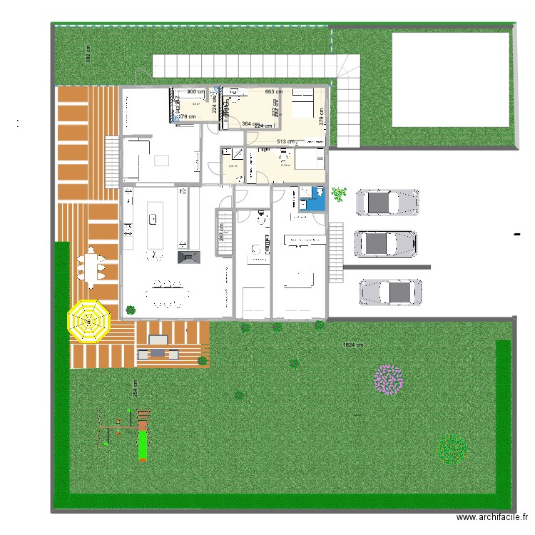 plan hésingue  version porte d'entrée ouest. Plan de 6 pièces et 50 m2