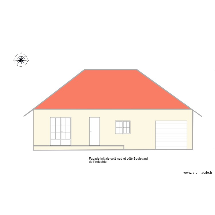 Facade initiale cote sud . Plan de 0 pièce et 0 m2