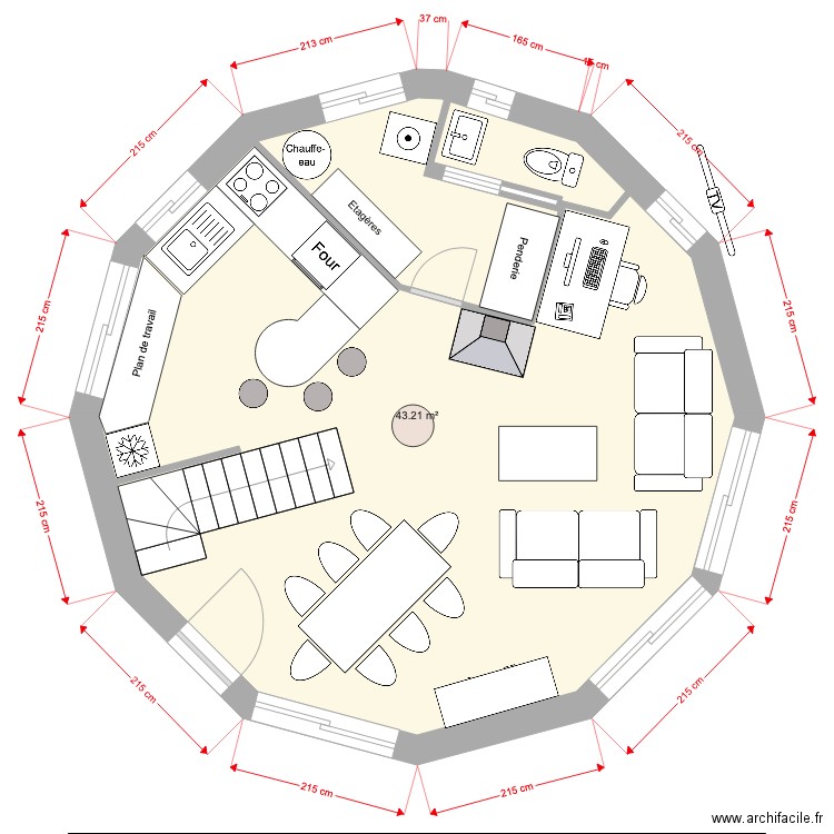 Cost2 ronde V0. Plan de 0 pièce et 0 m2