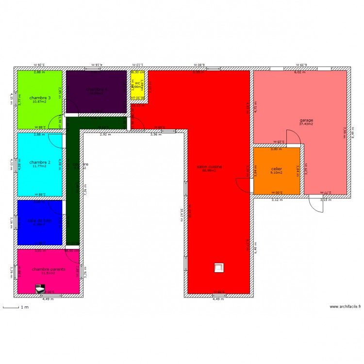 maison u . Plan de 0 pièce et 0 m2