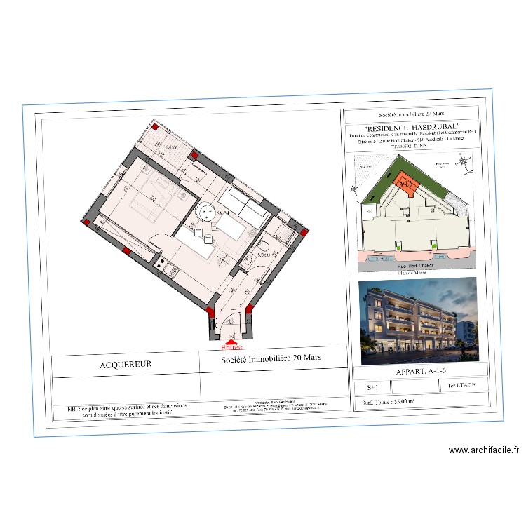 Marsa. Plan de 0 pièce et 0 m2