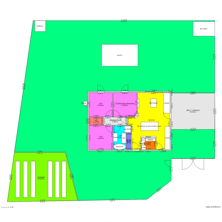 maison 85m2 AVEC JARDIN. Plan de 0 pièce et 0 m2