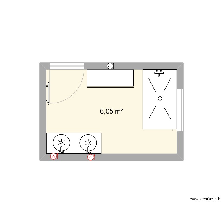 projet 3. Plan de 1 pièce et 6 m2