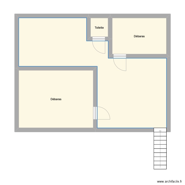 etage Aquipub. Plan de 4 pièces et 60 m2