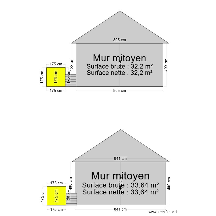 façade est 1. Plan de 0 pièce et 0 m2