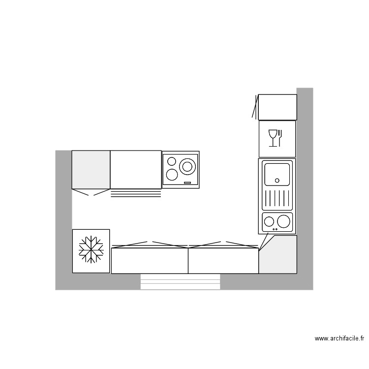 plan cuisine. Plan de 0 pièce et 0 m2