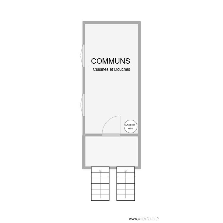 Entresol 1/2. Plan de 2 pièces et 15 m2