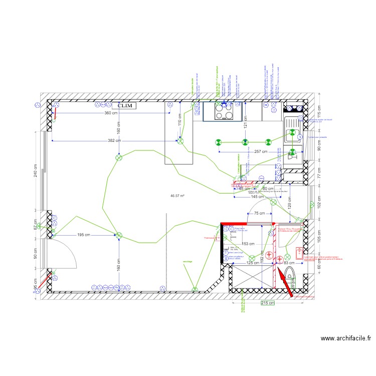 Plan Modif RDC final grande buanderie V3. Plan de 0 pièce et 0 m2