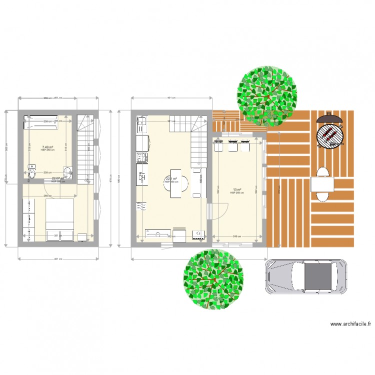 plan de la maison de vacances dans le sud. Plan de 0 pièce et 0 m2