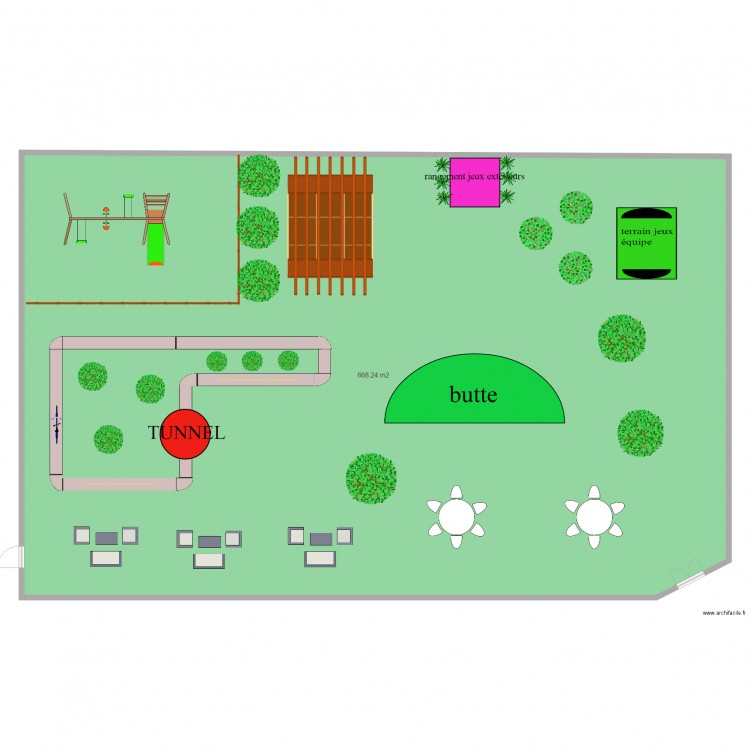 cours extérieure. Plan de 0 pièce et 0 m2