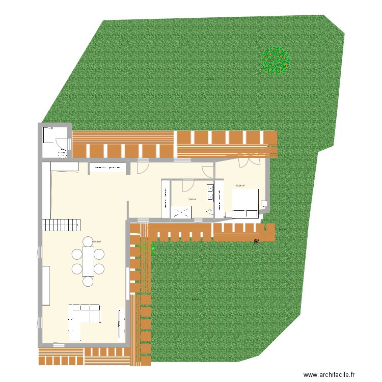 projet saint-pont. Plan de 3 pièces et 106 m2